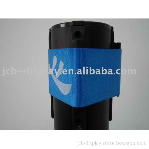 black iron post with blue belt crowd barrier(JCB-G02)